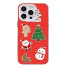 For iPhone 15 Pro Max Christmas Series PC Full Coverage Pattern Phone Case(CW040 White) - 1