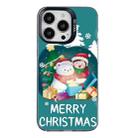 For iPhone 15 Pro Christmas Series PC Full Coverage Pattern Phone Case(CK048 Black) - 1