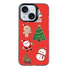 For iPhone 15 Plus Christmas Series PC Full Coverage Pattern Phone Case(CK040 Black) - 1