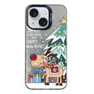 For iPhone 15 Plus Christmas Series PC Full Coverage Pattern Phone Case(CK042 Black) - 1