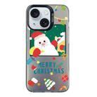 For iPhone 15 Plus Christmas Series PC Full Coverage Pattern Phone Case(CK044 Black) - 1