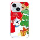 For iPhone 15 Plus Christmas Series PC Full Coverage Pattern Phone Case(CW033 White) - 1