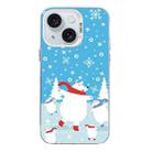 For iPhone 15 Plus Christmas Series PC Full Coverage Pattern Phone Case(CW037 White) - 1