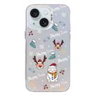 For iPhone 15 Plus Christmas Series PC Full Coverage Pattern Phone Case(CW041 White) - 1