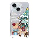 For iPhone 15 Plus Christmas Series PC Full Coverage Pattern Phone Case(CW042 White) - 1