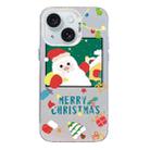 For iPhone 15 Christmas Series PC Full Coverage Pattern Phone Case(CW044 White) - 1