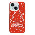 For iPhone 15 Christmas Series PC Full Coverage Pattern Phone Case(CW046 White) - 1