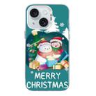 For iPhone 15 Christmas Series PC Full Coverage Pattern Phone Case(CW048 White) - 1