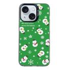 For iPhone 15 Christmas Series PC Full Coverage Pattern Phone Case(CK038 Black) - 1