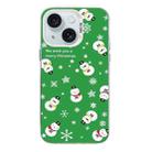 For iPhone 15 Christmas Series PC Full Coverage Pattern Phone Case(CW038 White) - 1