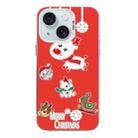 For iPhone 15 Christmas Series PC Full Coverage Pattern Phone Case(CW039 White) - 1