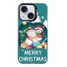 For iPhone 14 Plus Christmas Series PC Full Coverage Pattern Phone Case(CK048 Black) - 1