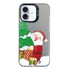 For iPhone 16 Plus Christmas Series PC Full Coverage Pattern Phone Case(CK034 Black) - 1