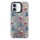 For iPhone 16 Plus Christmas Series PC Full Coverage Pattern Phone Case(CK036 Black) - 1