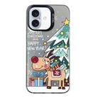 For iPhone 16 Plus Christmas Series PC Full Coverage Pattern Phone Case(CK042 Black) - 1