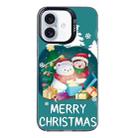 For iPhone 16 Plus Christmas Series PC Full Coverage Pattern Phone Case(CK048 Black) - 1