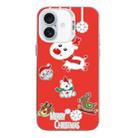 For iPhone 16 Plus Christmas Series PC Full Coverage Pattern Phone Case(CW039 White) - 1