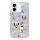 For iPhone 16 Plus Christmas Series PC Full Coverage Pattern Phone Case(CW041 White) - 1