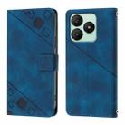 For Wiko T20 Skin-feel Embossed Leather Phone Case(Blue) - 3