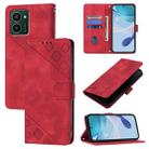 For HMD Pulse Pro Skin-feel Embossed Leather Phone Case(Red) - 1