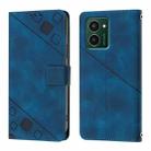 For HMD Pulse Pro Skin-feel Embossed Leather Phone Case(Blue) - 3