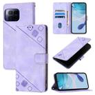 For T-Mobile REVVL 7 Pro 5G Skin-feel Embossed Leather Phone Case(Light Purple) - 1