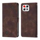 For T-Mobile REVVL 7 5G Skin-feel Embossed Leather Phone Case(Brown) - 3