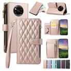 For Xiaomi Poco X3 NFC Rhombic Zipper Wallet Leather Phone Case(Rose Gold) - 1