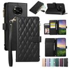 For Xiaomi Poco X3 NFC Rhombic Zipper Wallet Leather Phone Case(Black) - 1