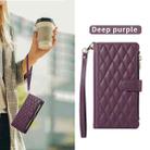 For Redmi Note 12 4G Global Rhombic Zipper Wallet Leather Phone Case(Deep Purple) - 2