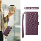 For Redmi Note 10 / 10S Rhombic Zipper Wallet Leather Phone Case(Deep Purple) - 2