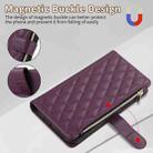 For Redmi Note 10 / 10S Rhombic Zipper Wallet Leather Phone Case(Deep Purple) - 3
