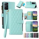 For Redmi Note 11 Pro 4G Rhombic Zipper Wallet Leather Phone Case(Cyan) - 1