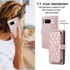 For Google Pixel 8a Rhombic Full Zipper Wallet Leather Phone Case(Rose Gold) - 3