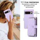 For Google Pixel 8 Pro Rhombic Full Zipper Wallet Leather Phone Case(Purple) - 3