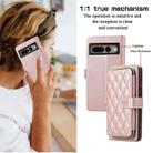 For Google Pixel 7 Pro Rhombic Full Zipper Wallet Leather Phone Case(Rose Gold) - 3