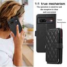 For Google Pixel 7 Rhombic Full Zipper Wallet Leather Phone Case(Black) - 3