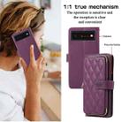 For Google Pixel 6 Rhombic Full Zipper Wallet Leather Phone Case(Deep Purple) - 3