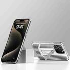 For iPhone 15 Pro Extraordinary Cooling Holder Phone Case(Silver White) - 1