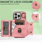 For iPhone 16 Pro Skin Feel Card Bag Phone Case with Ring Buckle(Rose Gold) - 2