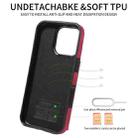 For iPhone 16 Pro Skin Feel Card Bag Phone Case with Ring Buckle(Red) - 3