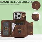 For iPhone 16 Pro Skin Feel Card Bag Phone Case with Ring Buckle(Brown) - 2