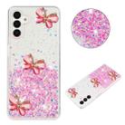 For Samsung Galaxy S24 5G Luminous Starry Sky Glitter Butterfly TPU Phone Case(Pink) - 1