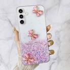 For Samsung Galaxy S24 5G Luminous Starry Sky Glitter Butterfly TPU Phone Case(Pink) - 3