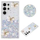 For Samsung Galaxy S24 Ultra 5G Luminous Starry Sky Glitter Butterfly TPU Phone Case(White) - 1