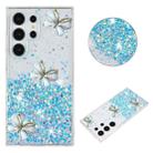 For Samsung Galaxy S23 Ultra 5G Luminous Starry Sky Glitter Butterfly TPU Phone Case(Blue) - 1