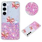 For Samsung Galaxy S23 5G Luminous Starry Sky Glitter Butterfly TPU Phone Case(Pink) - 1