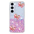 For Samsung Galaxy S23 5G Luminous Starry Sky Glitter Butterfly TPU Phone Case(Pink) - 3