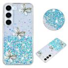 For Samsung Galaxy S23 5G Luminous Starry Sky Glitter Butterfly TPU Phone Case(Blue) - 1