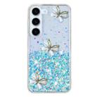 For Samsung Galaxy S23 5G Luminous Starry Sky Glitter Butterfly TPU Phone Case(Blue) - 3